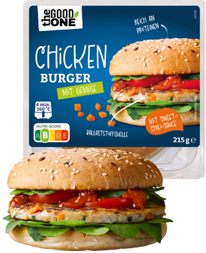 Packshot: Chicken Burger mit Gemüse von Abbelen